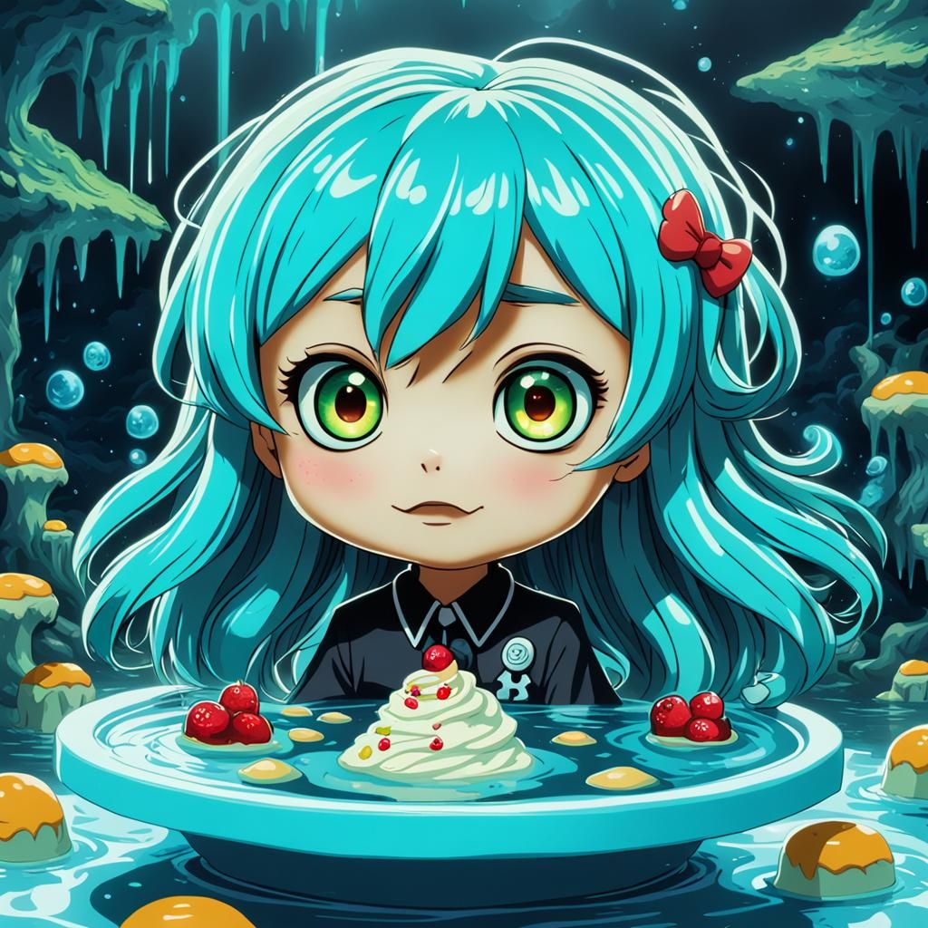 Miyako Pudding Poltergeist in Sticker Lagoon Art
