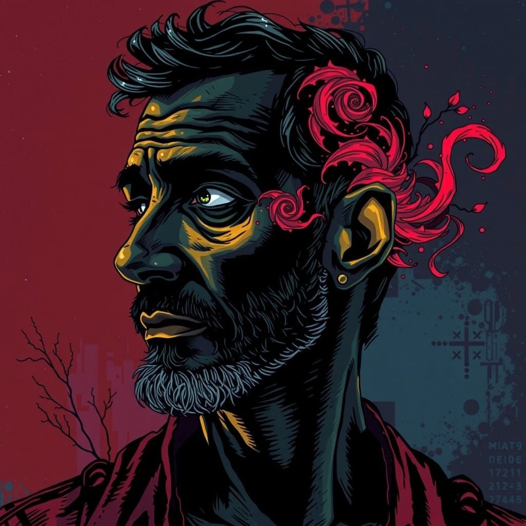 Weathered Fantasy Warrior in Profile