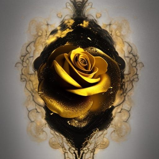 Black and Gold Rose Fantasy Concept Art