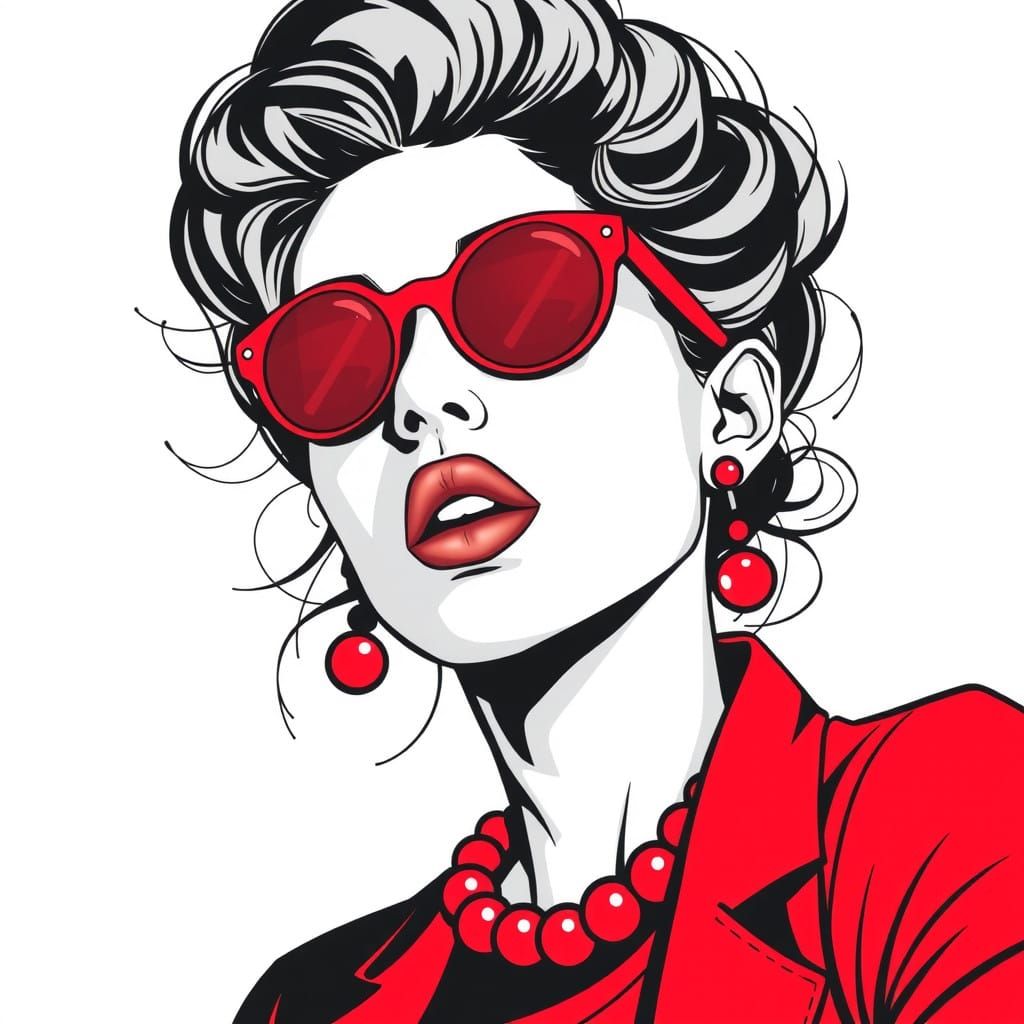 Excentric Woman in Bold Digital Art