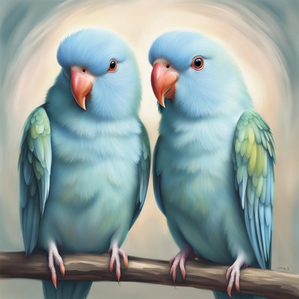 Two-Headed Blue Lovebird: A Dreamlike Creation
