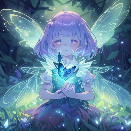 Ethereal Fairy in Glowing Forest: Fantasy Concept Art