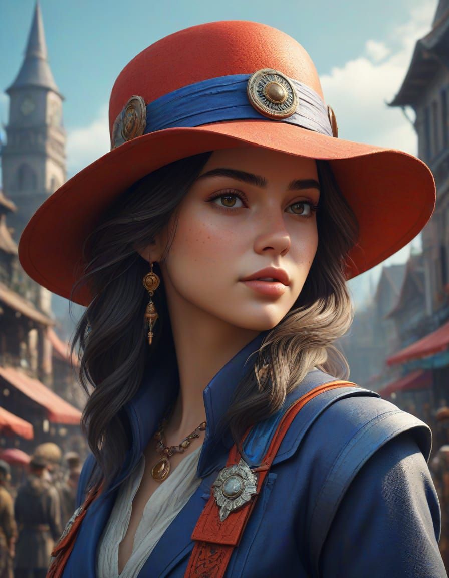 Fantastical Wear A Hat Day Scene in Deep Color