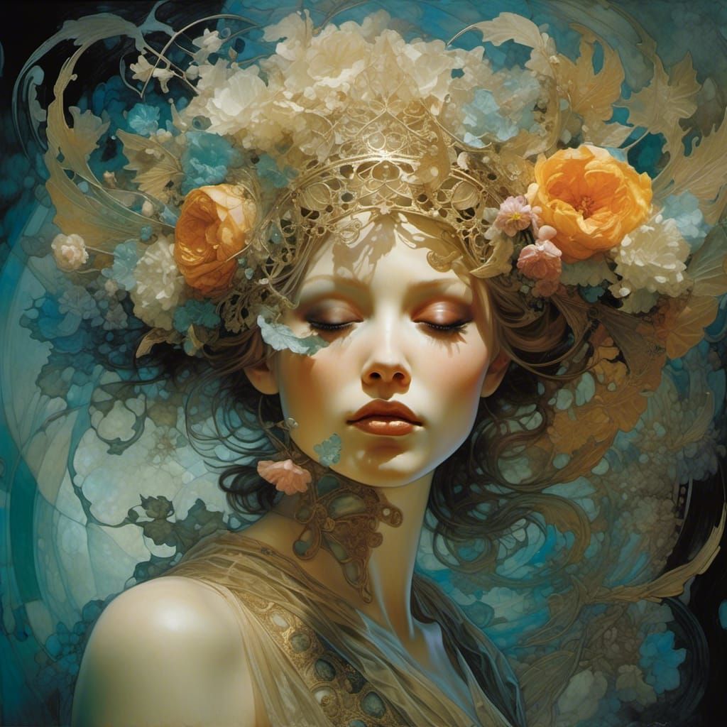 Filigree Face in Film Noir Style