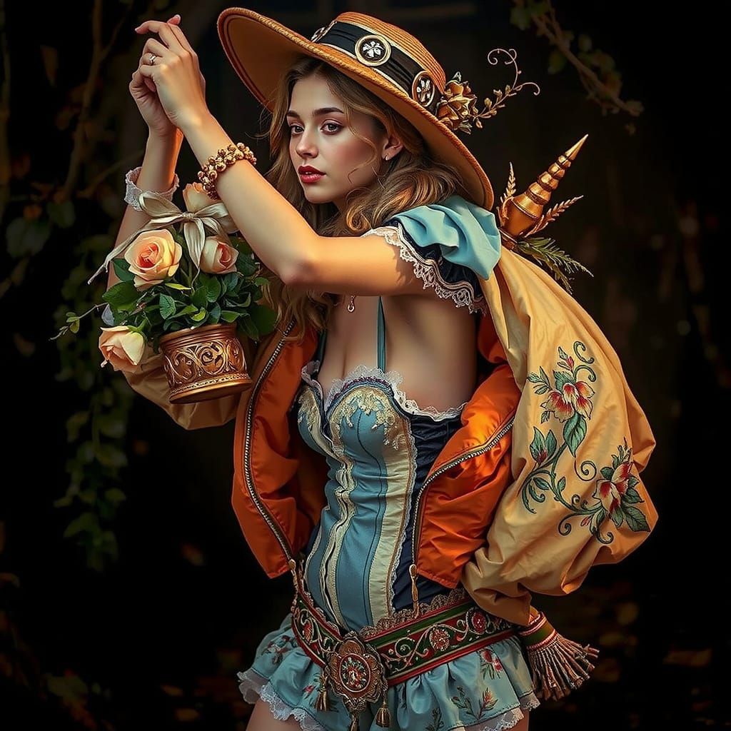 Rococo Figure in French Countryside