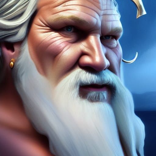 King Triton Portrait in Art Nouveau Style