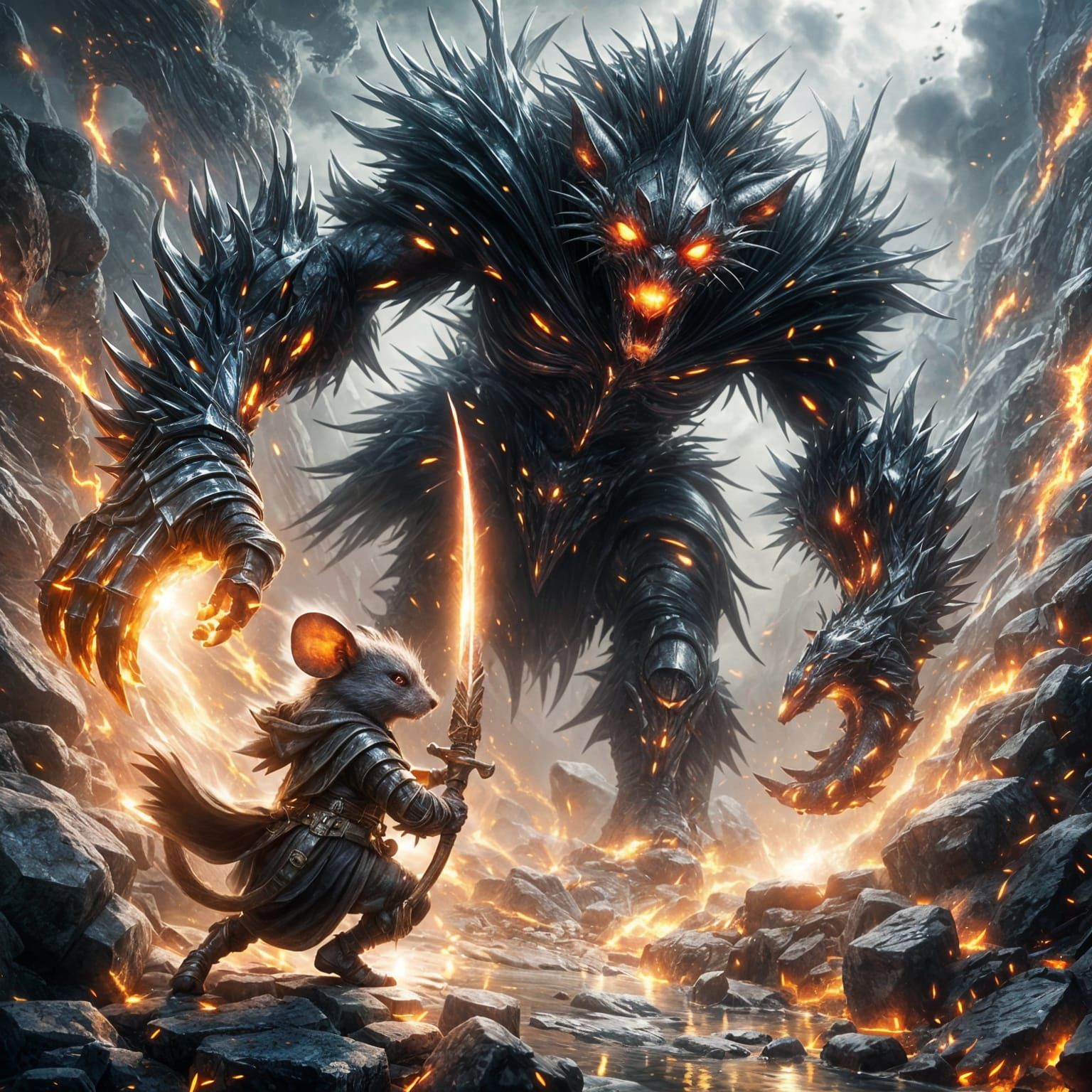 Anime Battle: Finn the Mouse Hero Fights Monster