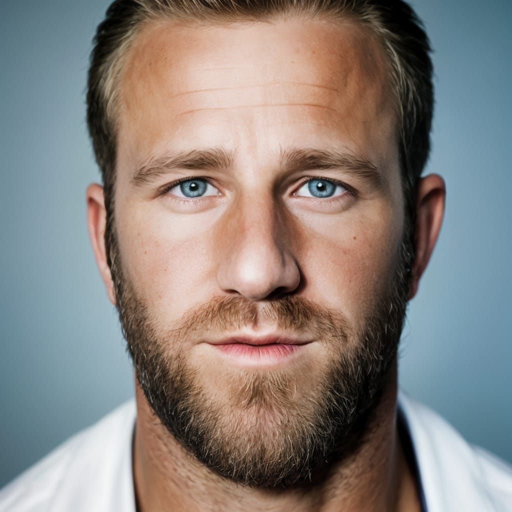Blue-Eyed Bearded Man: Professional Portrait Photography