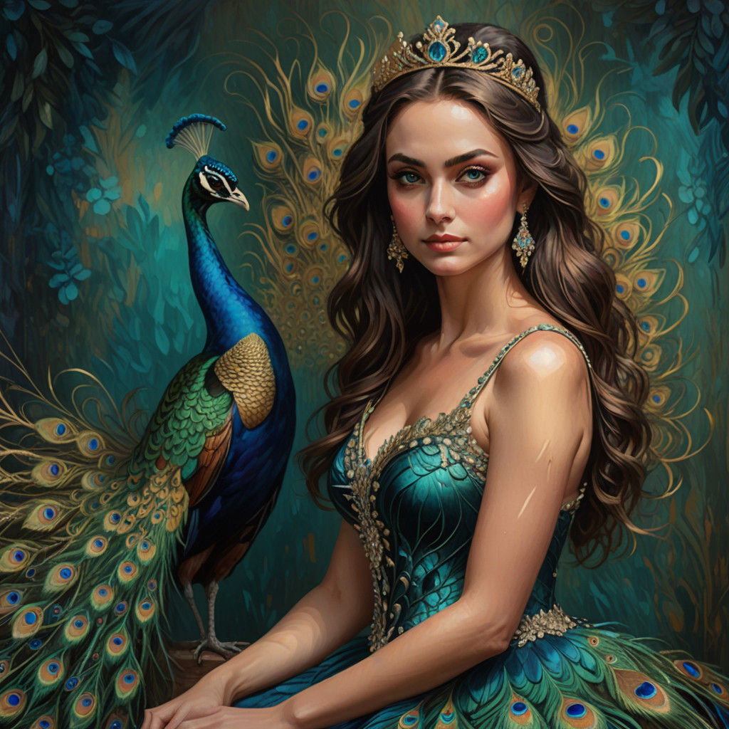 Regal Peacock Display in Resplendent Colors