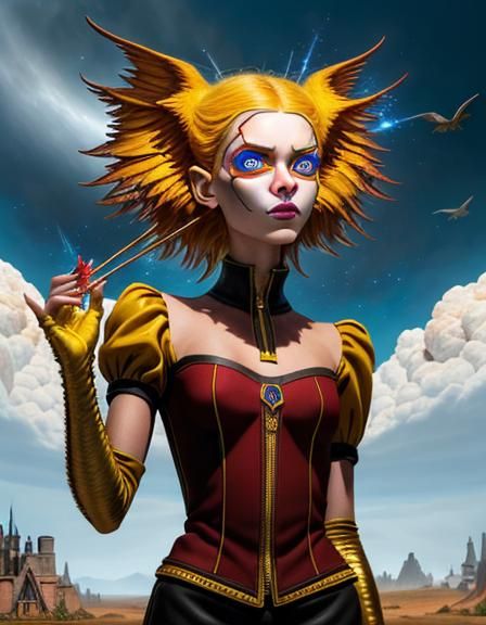 Magical Biological Scene with Prismatic Particles