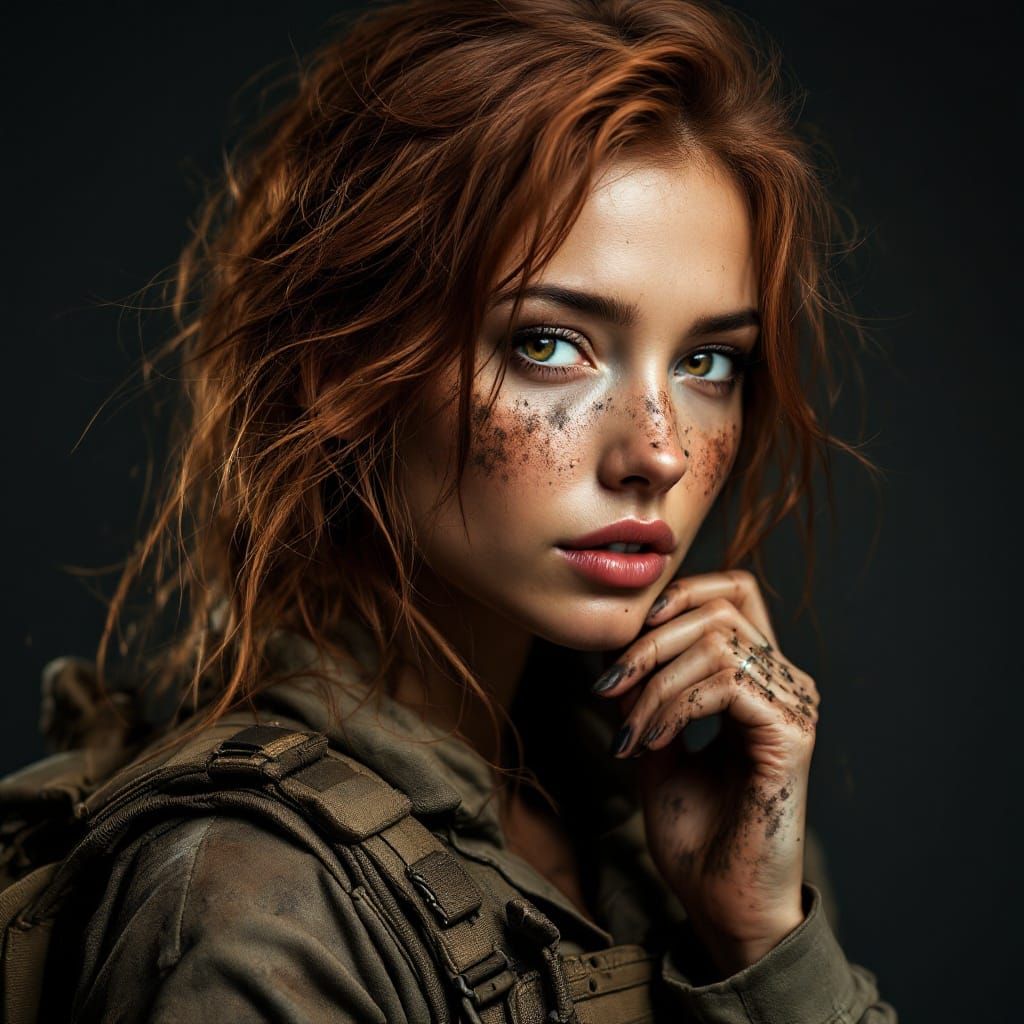 Hyper-Realistic Portrait of a Battle-Worn Soldier