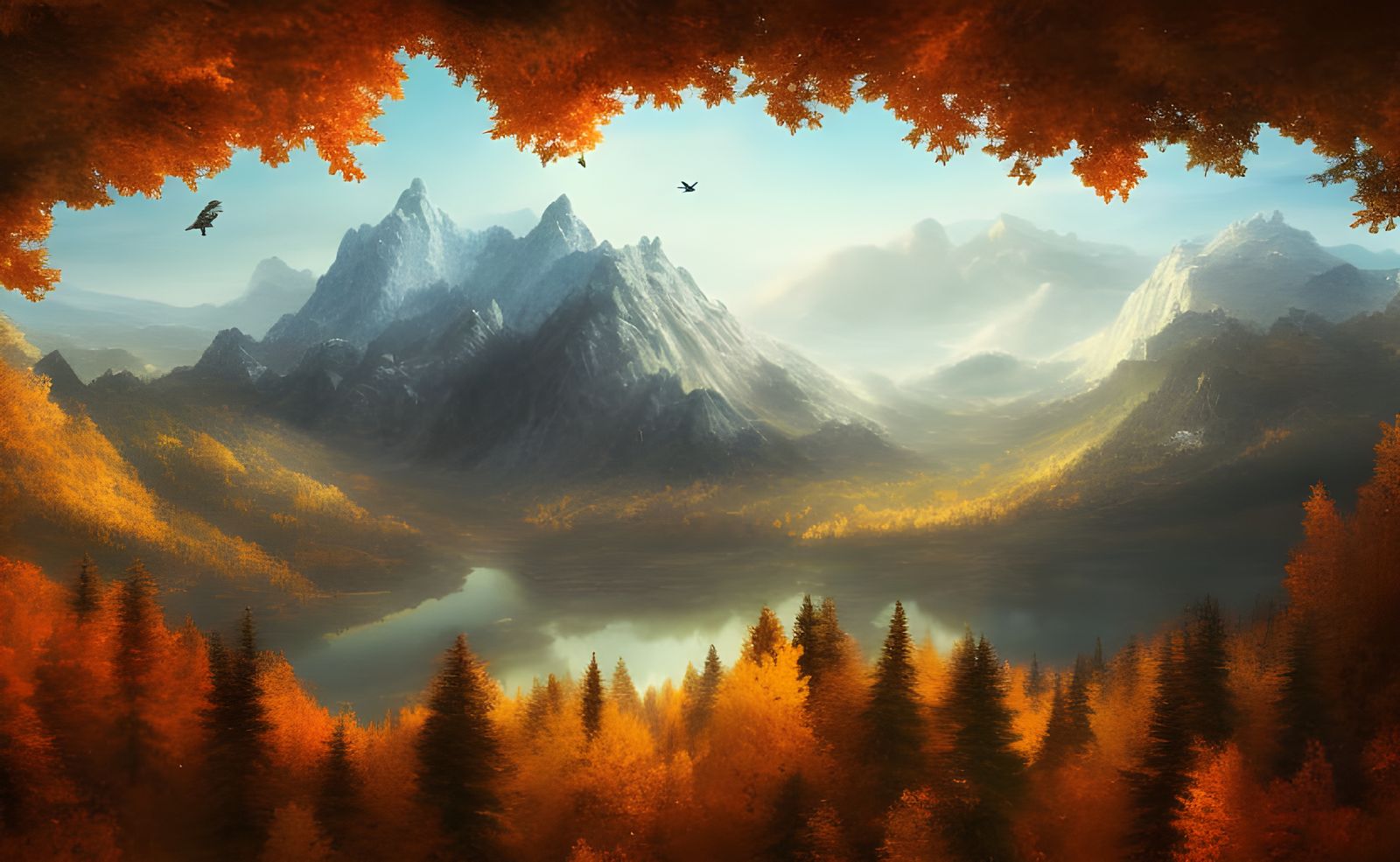 Majestic Autumn Mountain Forest Landscape