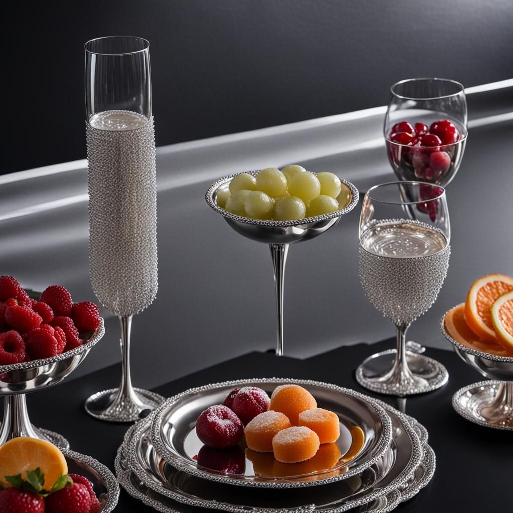 Elegant Fruit Snack Arrangement with Champagne