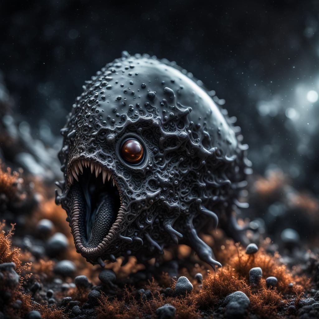 Obsidian Amoebic Hunter in a Cosmic Fantasy