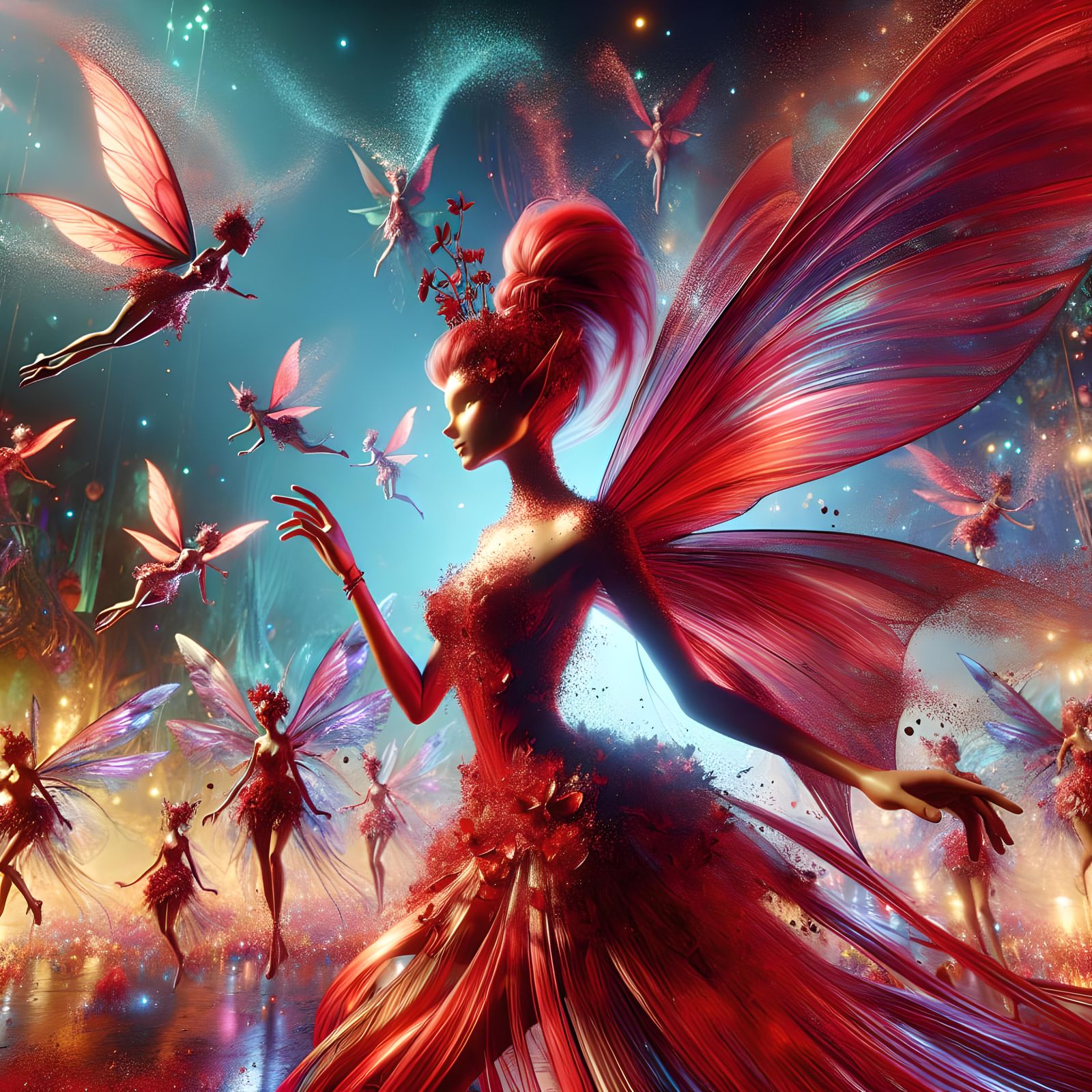 Red Fairy in Fairy Village Splash Art