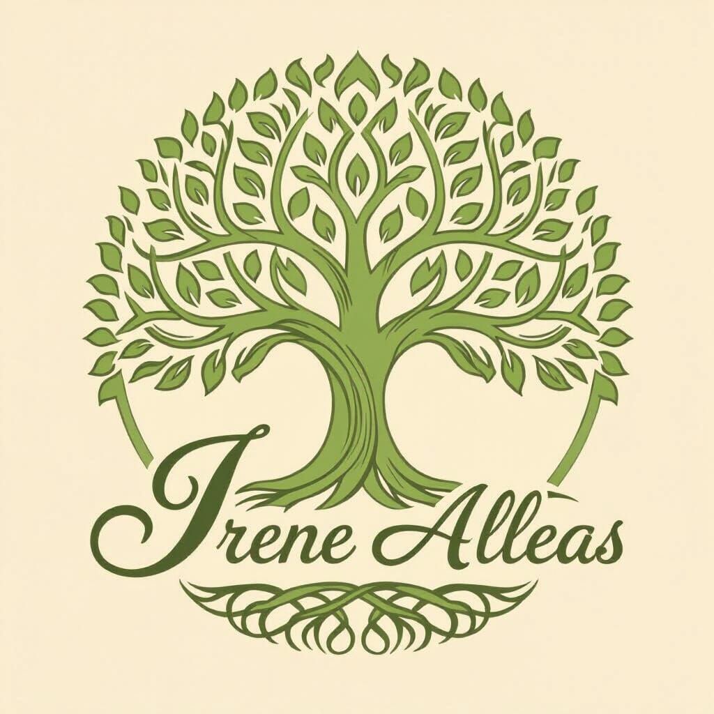 Embossed Tree of Life Logo in Light Green