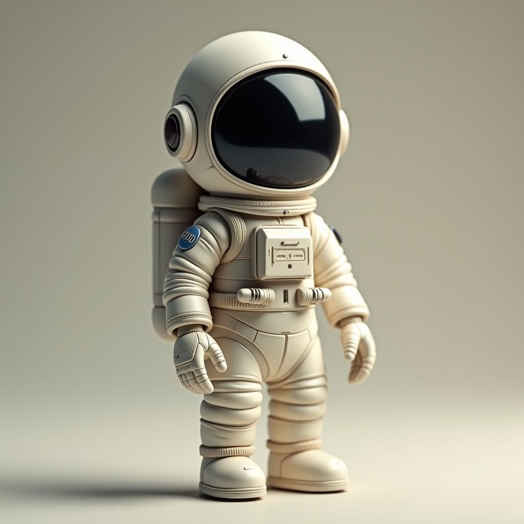 Endearing Astronaut Figurine in White Spacesuit