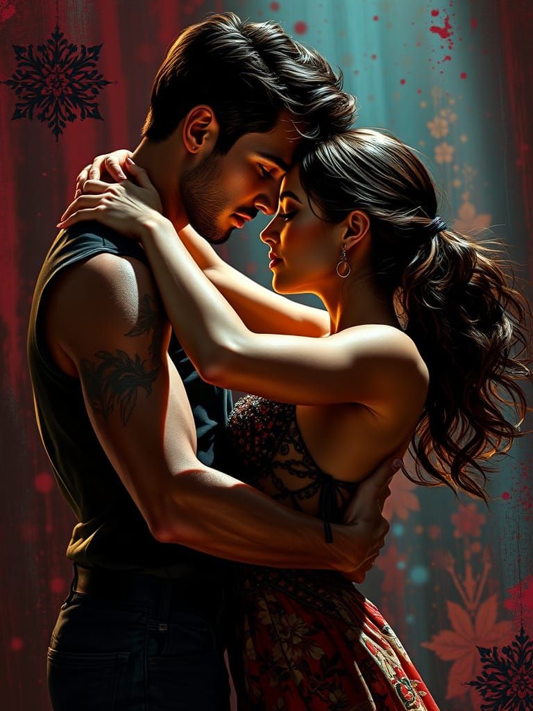 Sensual Tango Dancers in Hyperrealistic Style