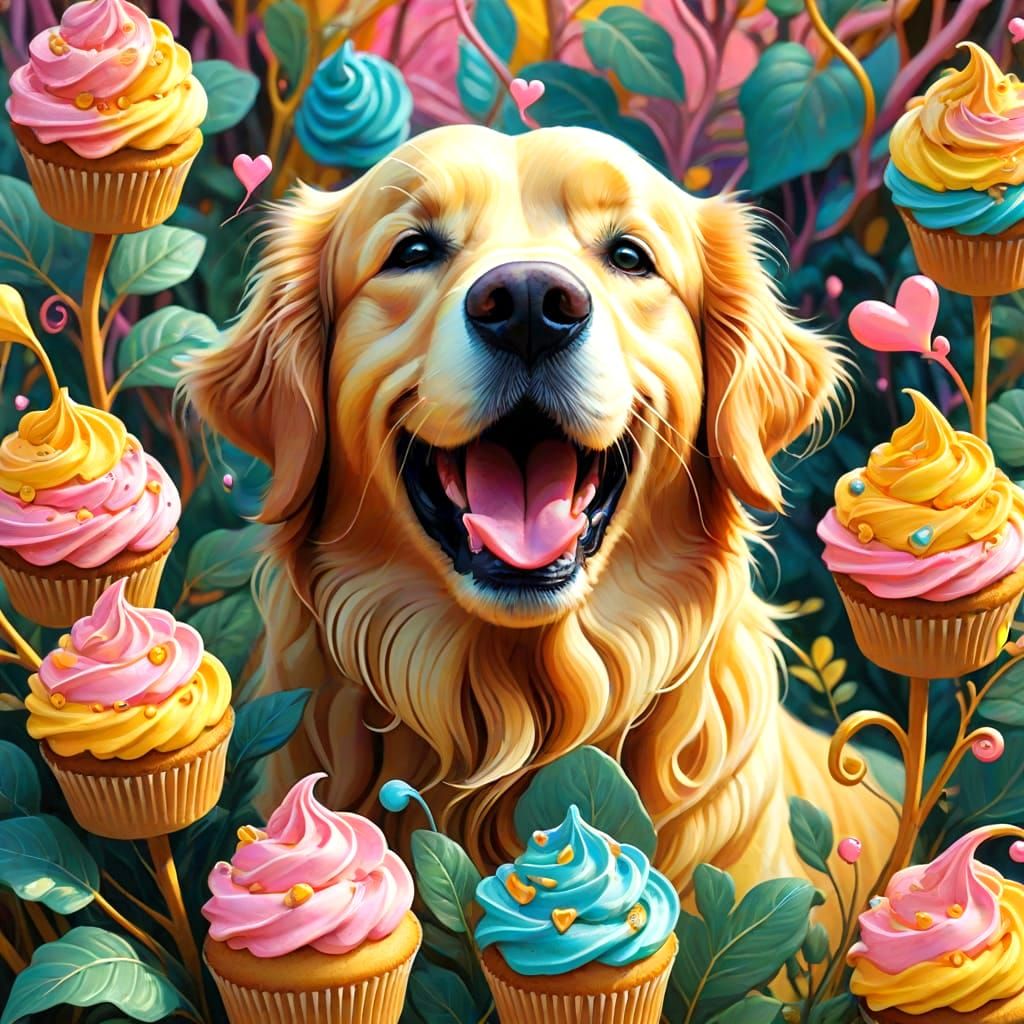 Whimsical Fantasy Garden in Vibrant Colors