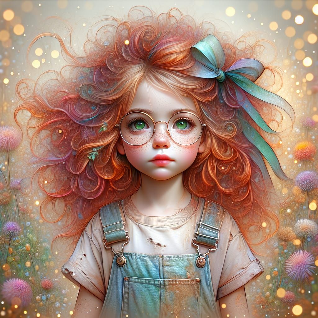 freckles, green eyes