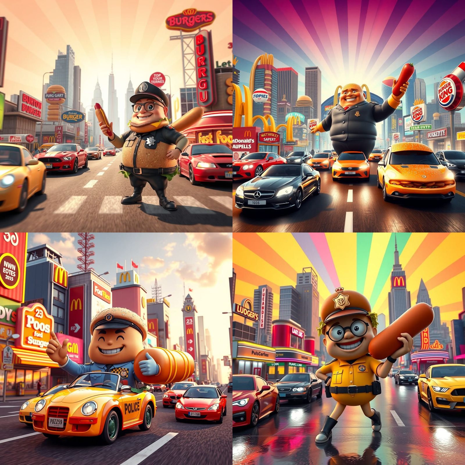 Fast Food City: A Pixar-Style 3D Rendering