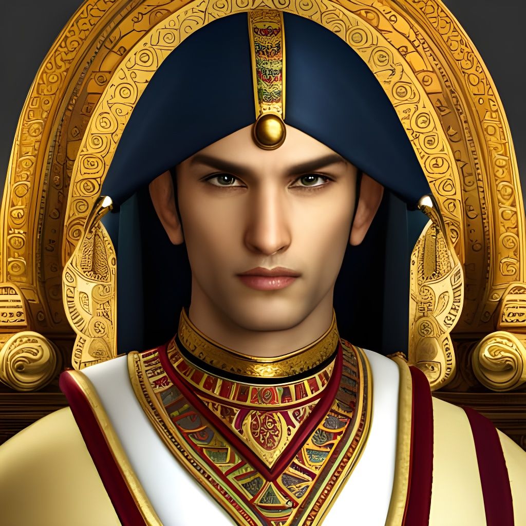 Egyptian Man in Traditional Clothing: Detailed Matte Paintin...