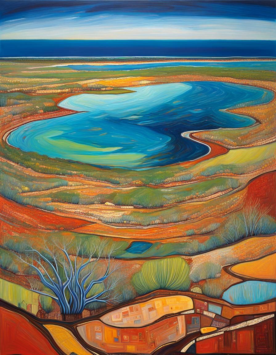 Ningaloo Coast Vista in Expressionist Oil Painting