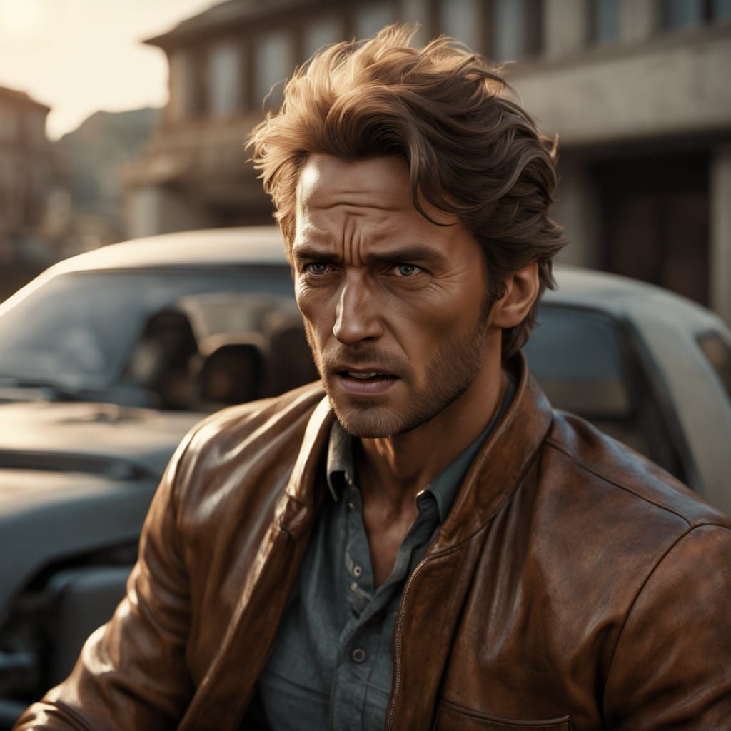 Intense Man Shouting in Car: Cinematic Realism