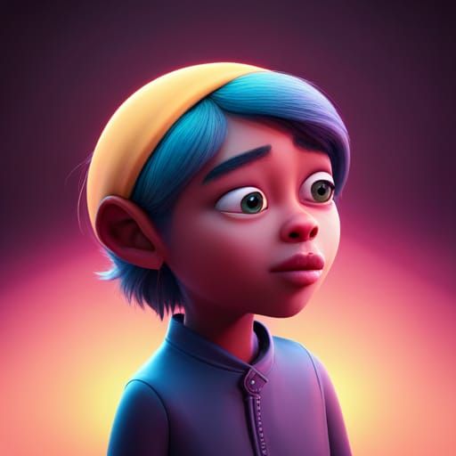 Pixar-Style Girl in Bright 3D Rendering
