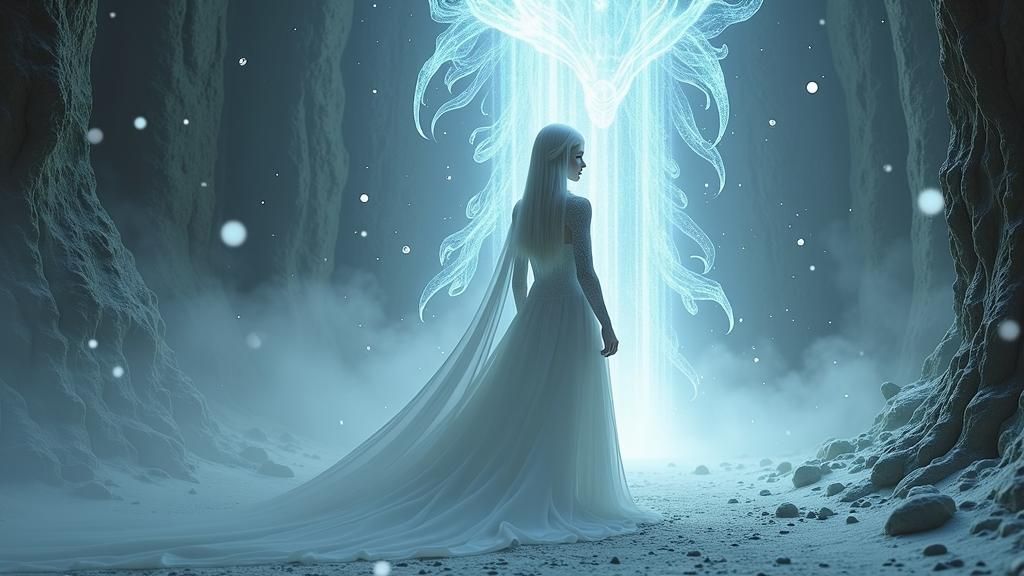 Ethereal Platinum Blonde in Dark Fantasy 3D Art