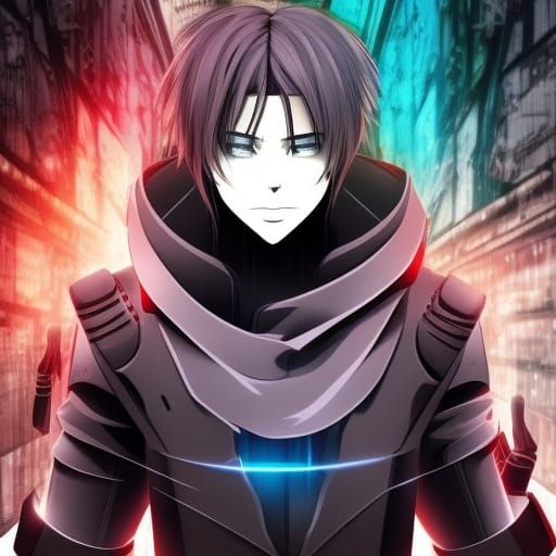 Cyberpunk Italian Man in Anime Style