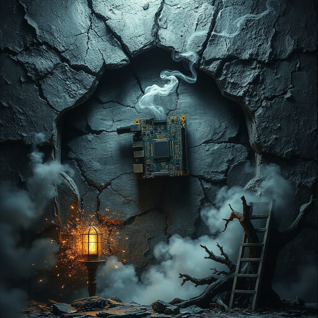 Dark Fantasy Digital Painting with Trompe L'oeil Effect