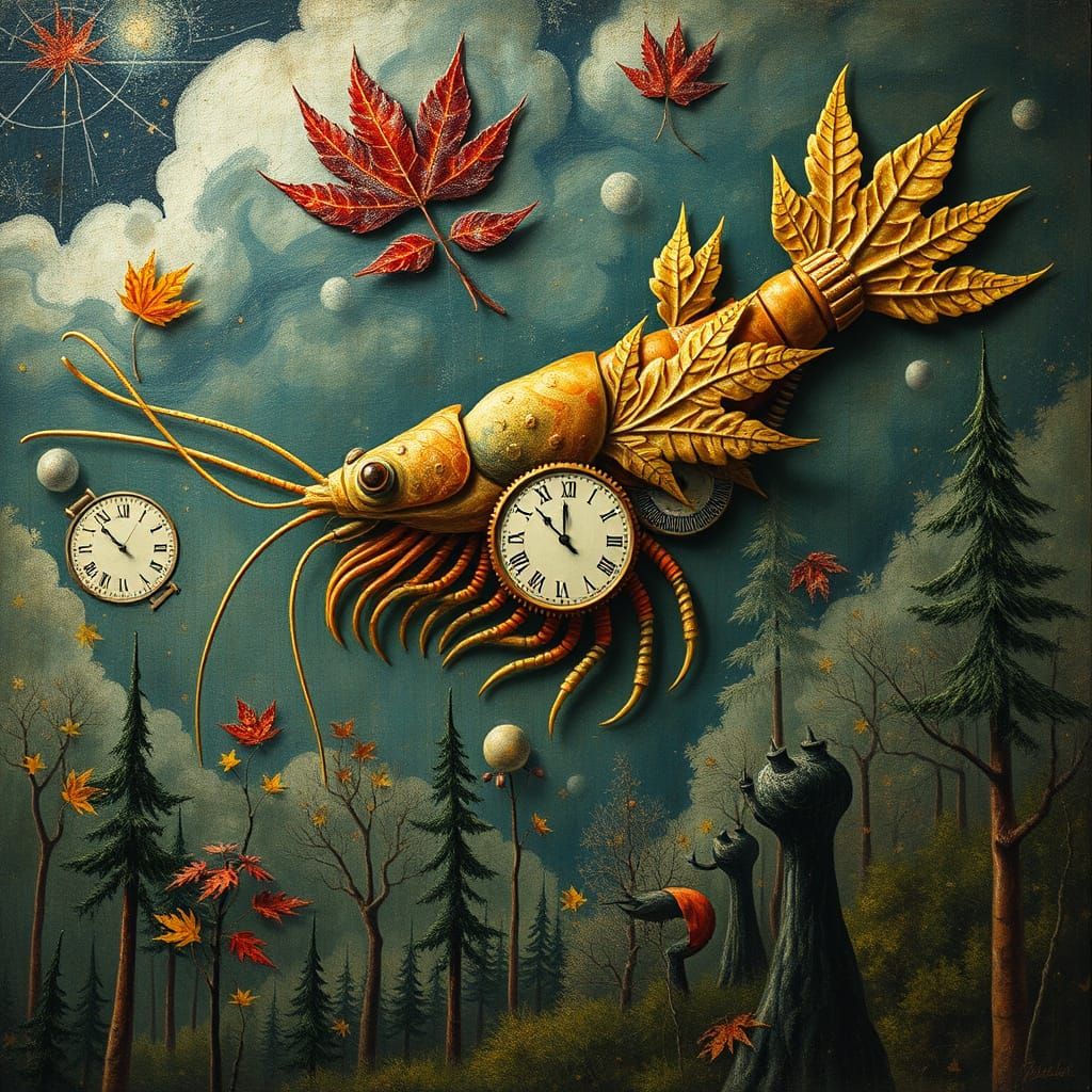 Brutalist Fantasy Creature in Dream Forest