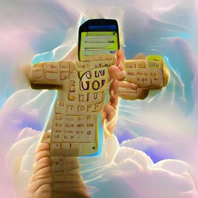 Surreal Image: My God Will Text You Back