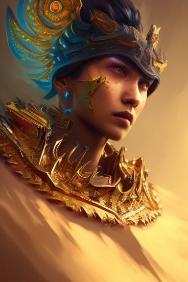 Ghost Rider Dragon Man Portrait in Fantasy Art Style