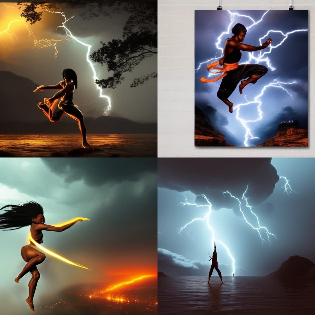 Epic Karate Master in Thunderstorm