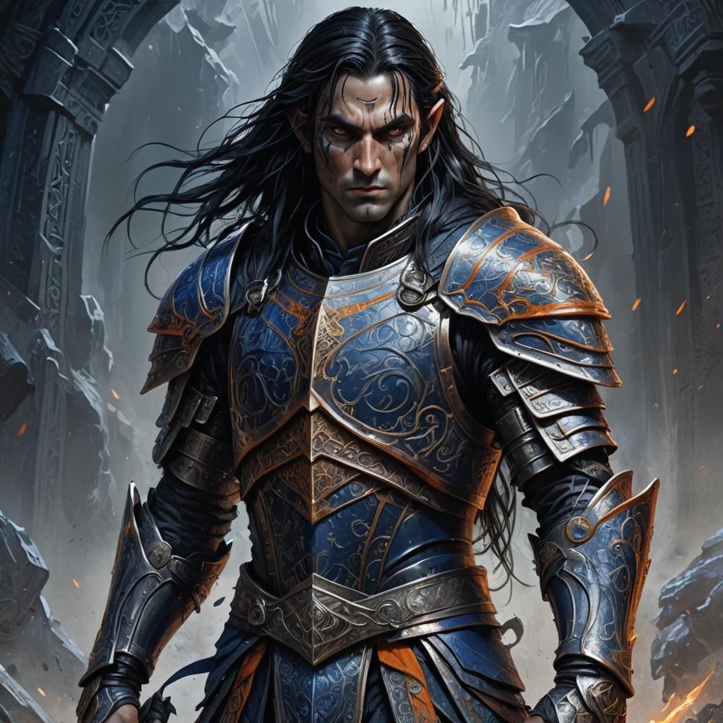 High Elf Warrior in Stylized Concept Art