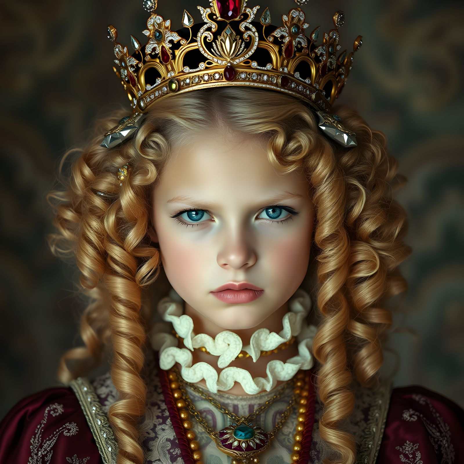 Haughty Teen Princess in Luxurious Fashion