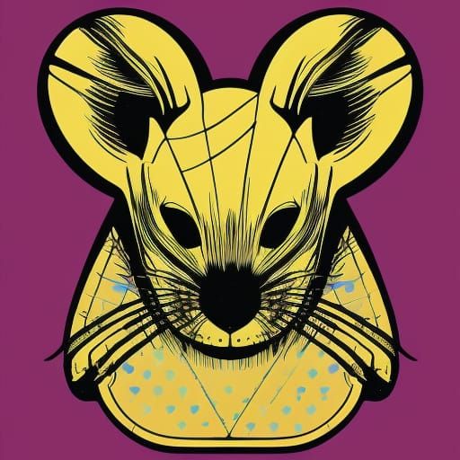 Pop Art Rat Screen Print in Bauhaus Style