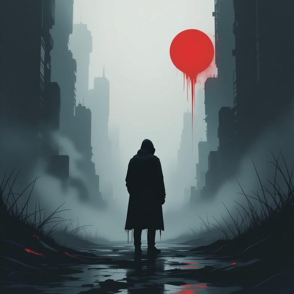 Ominous Figure in the Bleeding Dark