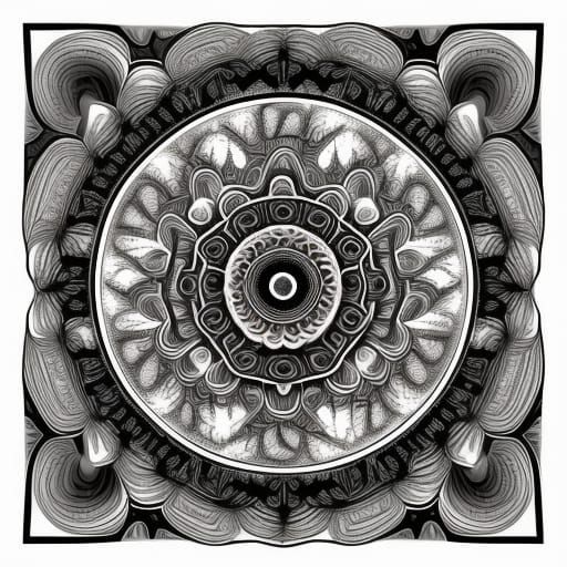 Intricate Mandala Design with Woman and Floral Elements