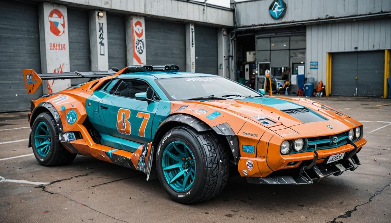 Futuristic Cyberpunk Vehicle with Chunky Wheels