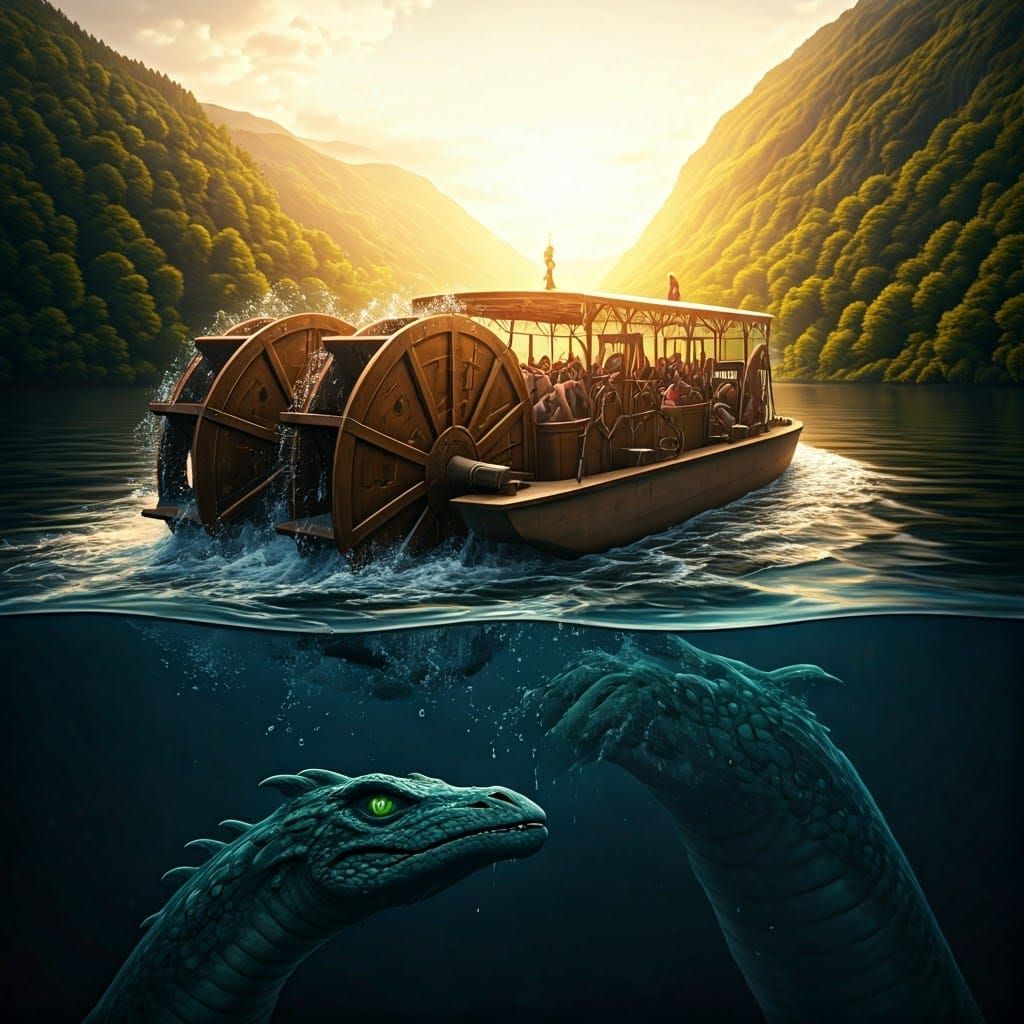 Whimsical Paddle Boat on Loch Ness