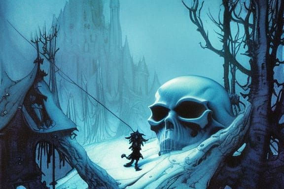 Icy Skull: Dark Fantasy Art