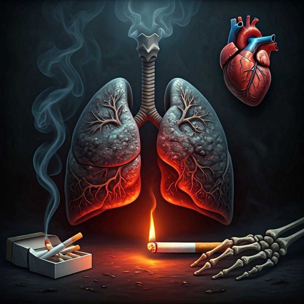 Diseased Lungs in a Haunting Atmosphere