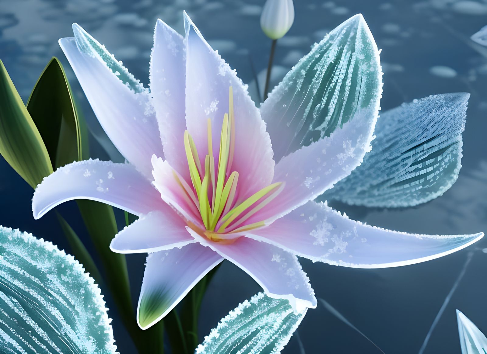 Frozen Lily: Surreal Digital Concept Art