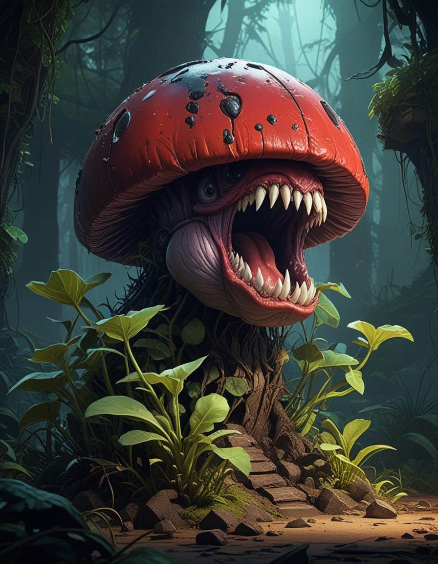 Majestic Piranha Plant Charges Forward in Fantasy Concept Ar...