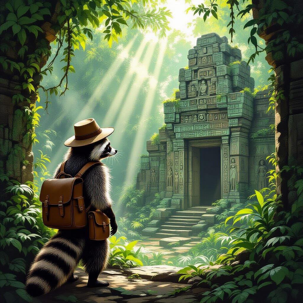 Raccoon Explorer Finds Ancient Jungle Temple Ruins