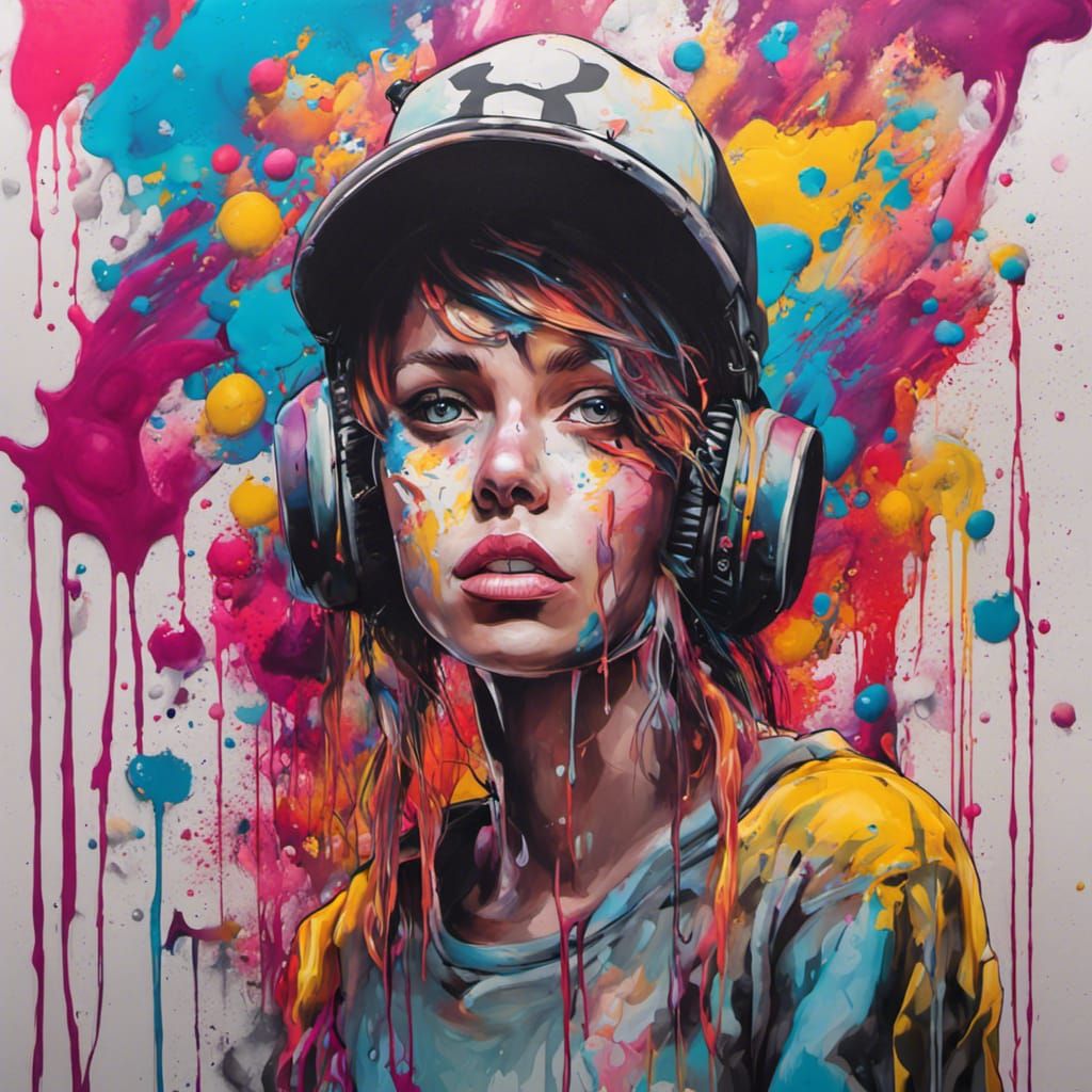 Graffiti Art of Person in Splash Art Style