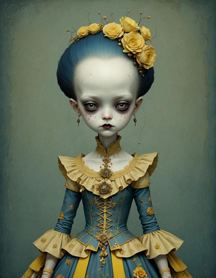 Evolving Beauty: Ray Caesar-Inspired Zombie Portrait